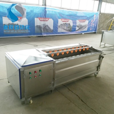 大型毛棍清洗机 莲藕土豆毛棍去皮清洗机 海蛎子毛刷清洗去皮机