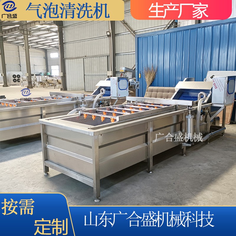 定制叶菜类净菜气泡式清洗机蔬菜清洗风干流水线苹果水果清洗机图3