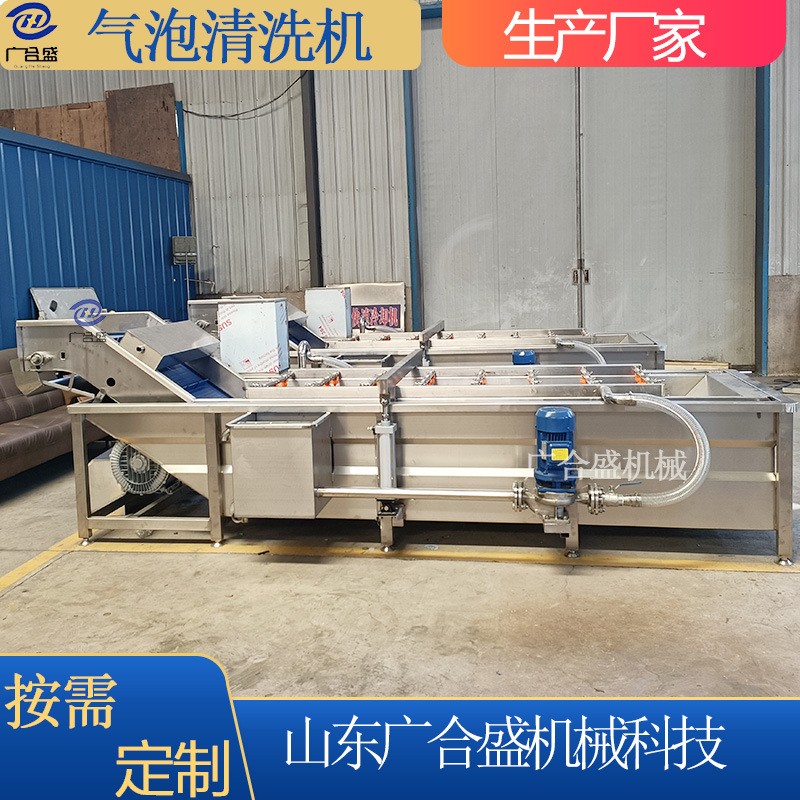 定制叶菜类净菜气泡式清洗机蔬菜清洗风干流水线苹果水果清洗机图2