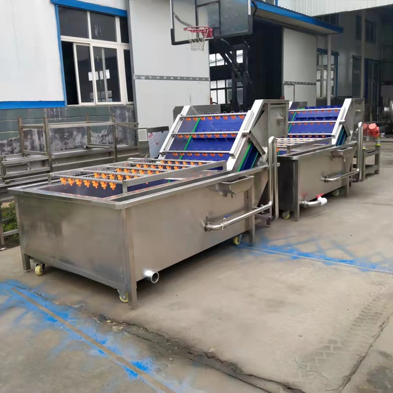 全自动果蔬清洗机鼓泡喷淋西蓝花清洗机不锈钢玉米蔬菜气泡清洗机图2