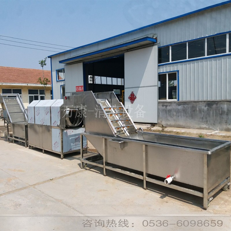 全自动果蔬清洗机鼓泡喷淋西蓝花清洗机不锈钢玉米蔬菜气泡清洗机图3