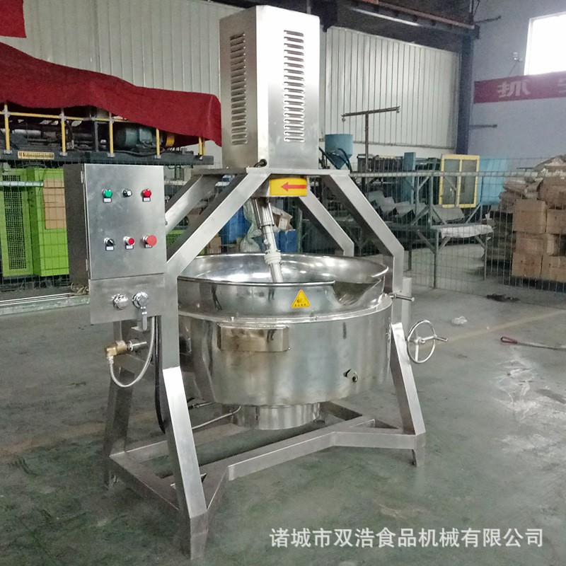 双浩机械供半自动行星炒锅 不锈钢搅拌火锅底料炒锅 炒菜机熬糖锅图2