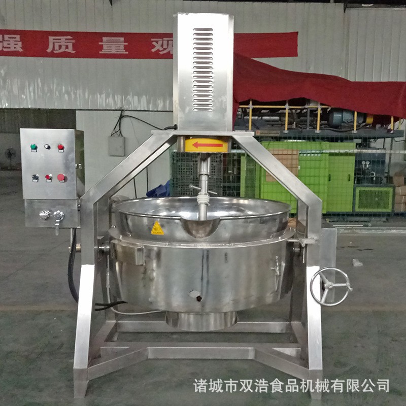 双浩机械供半自动行星炒锅 不锈钢搅拌火锅底料炒锅 炒菜机熬糖锅图5