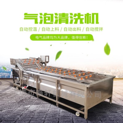 全自动气泡清洗机果蔬不锈钢蔬菜清洗机流水线高压喷淋水果清洗线