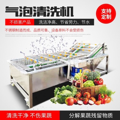全自动翻浪式气泡清洗机水果山楂清洗风干线大枣高压喷淋清洗机