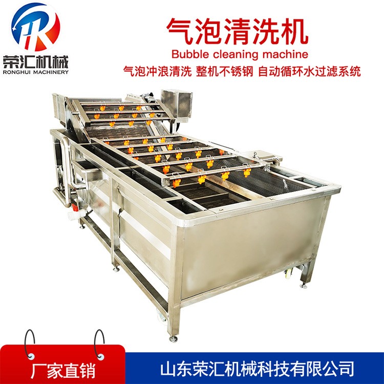 全自动喷淋式气泡清洗机 小龙虾菠菜清洗机 多功能果蔬清洗机图2