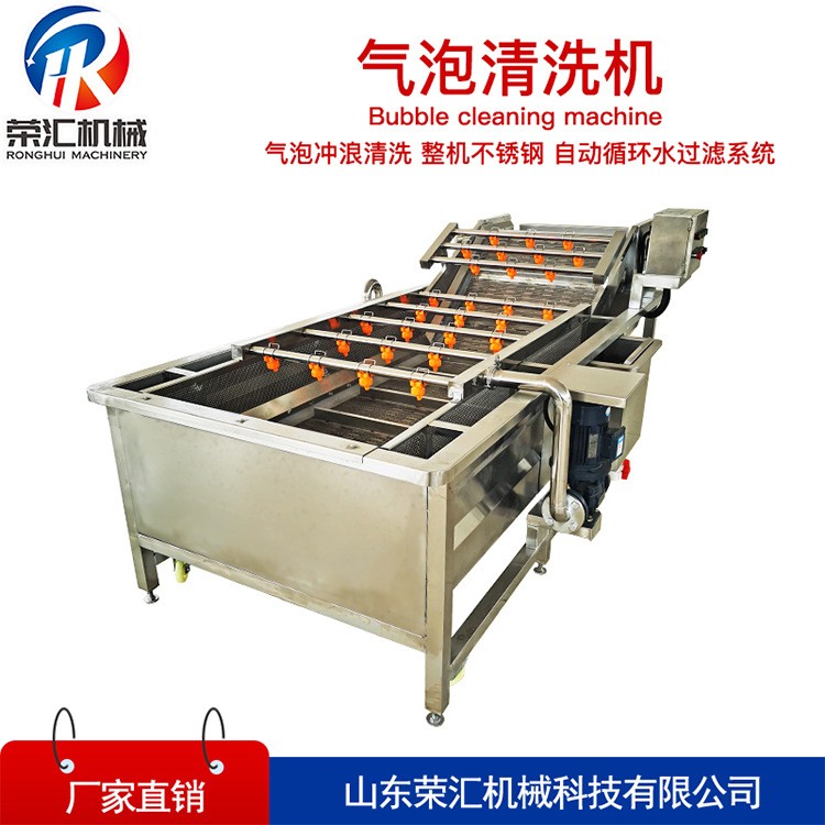全自动喷淋式气泡清洗机 小龙虾菠菜清洗机 多功能果蔬清洗机图3