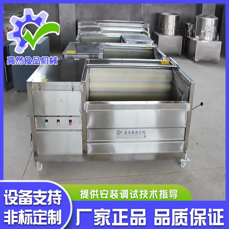 全自动毛刷土豆清洗机 毛辊土豆清洗去皮机 海蛎子海螺去泥清洗机图3