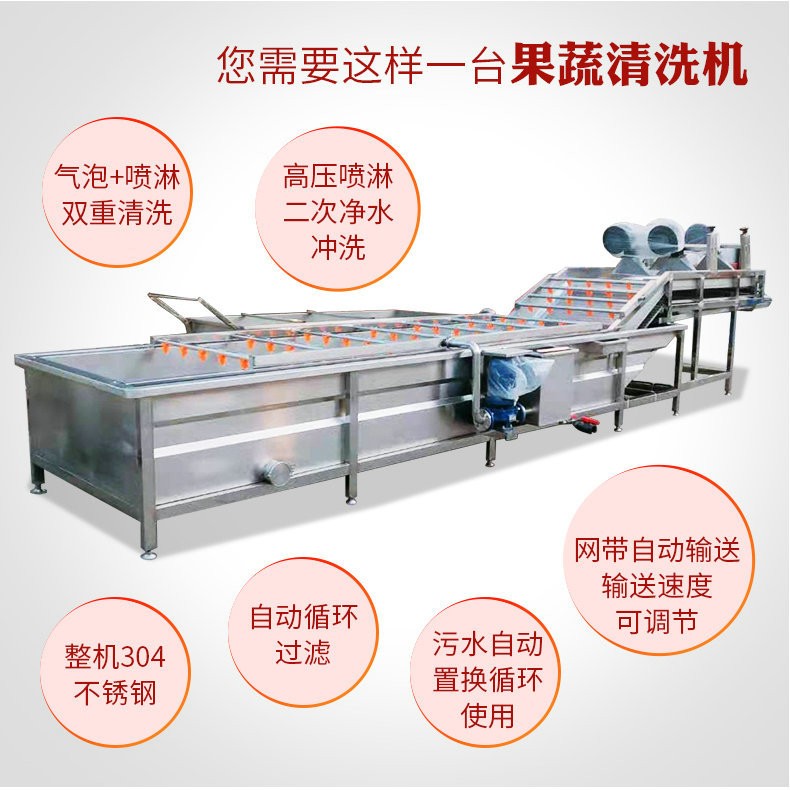 全自动商用果蔬清洗机 多功能水果气泡清洗机 冲浪式蔬菜清洗机图2