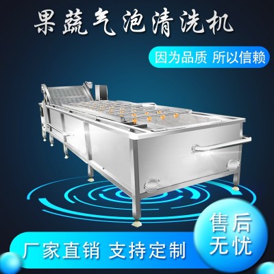 大型果蔬气泡清洗机小龙虾零部件超声波去油污大枣柑橘农残消毒机
