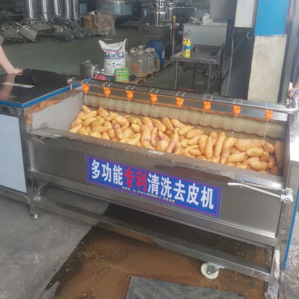 毛辊胡萝卜清洗机 电动萝卜去皮机 新迈商用果蔬清洗去泥去皮机图4