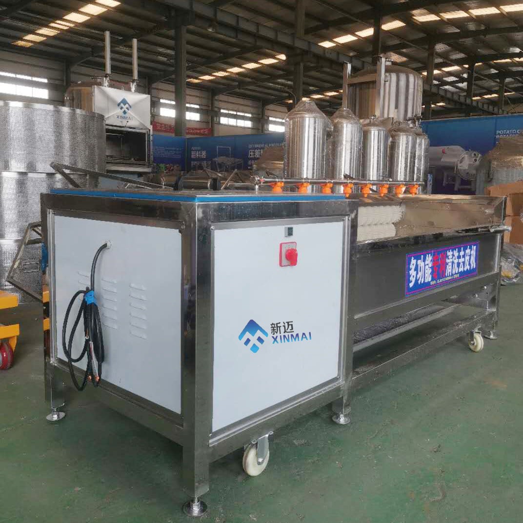 果蔬脆前处理去皮清洗设备 自动地瓜土豆去泥磨皮清洗机 新迈直供图4