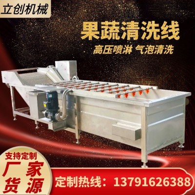 厂家全自动果蔬清洗流水线大型商用三七叶类土豆去泥喷淋清洗机