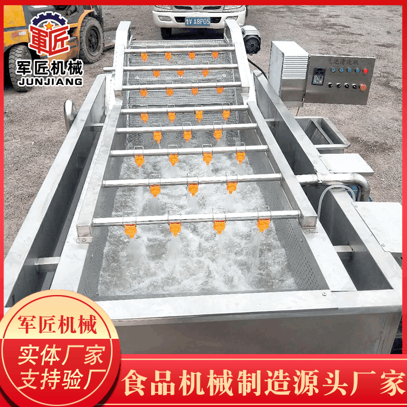 全自动大型果蔬气泡清洗机 莴笋高压喷淋果蔬清洗机 芸豆清洗设备图3