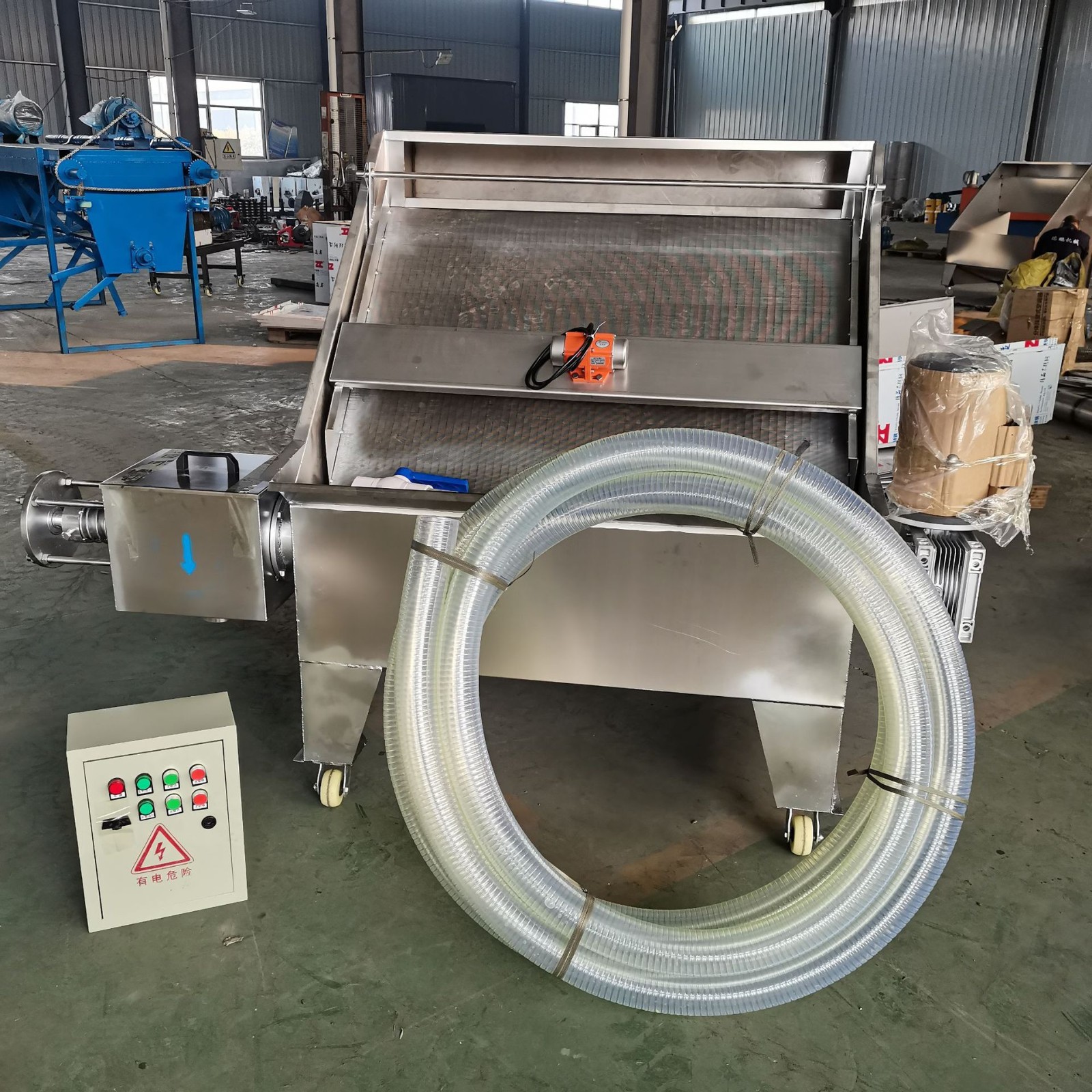 不锈钢斜筛式畜类粪便干湿分离机 残渣垃圾脱水机畜禽粪便脱水机