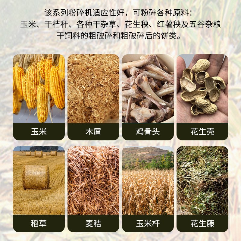 家用锤片式粉碎机 干湿两用玉米秸秆粉碎机 养殖牛羊饲料粉碎机图4