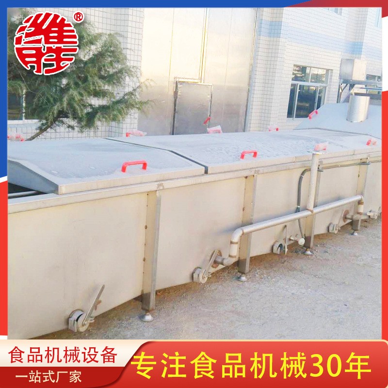 商用蔬菜漂烫预冷流水作业线 全自动果蔬漂烫机设备 藕带蒸煮机