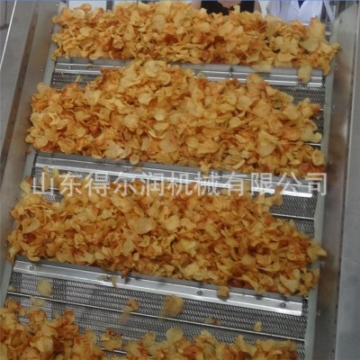 云贵川特色土豆片油炸机 鲜切洋芋片油炸生产线 燃气红薯片油炸锅