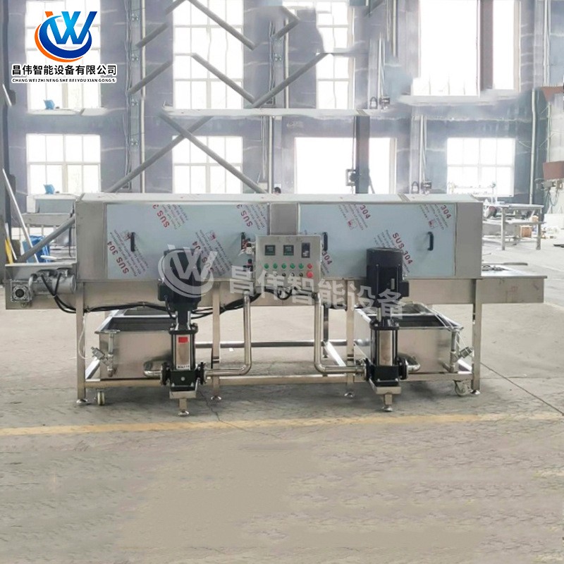 厂家现货喷淋周转筐清洗设备 工业清洗机多功能果蔬菜清洗机图3