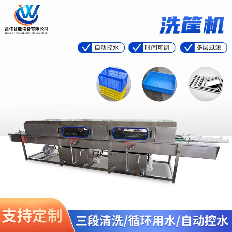 厂家现货喷淋周转筐清洗设备 工业清洗机多功能果蔬菜清洗机图2