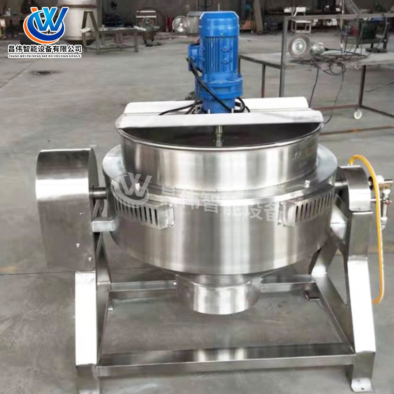 燃气加热酱料夹层炒锅 燃气夹层锅油辣子搅拌炒锅 不锈钢夹层锅图5