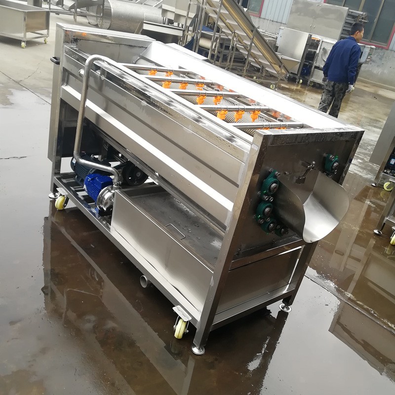 不锈钢毛辊清洗机定制 土豆去皮机胡萝卜清洗机设备 去泥脱皮机器图2