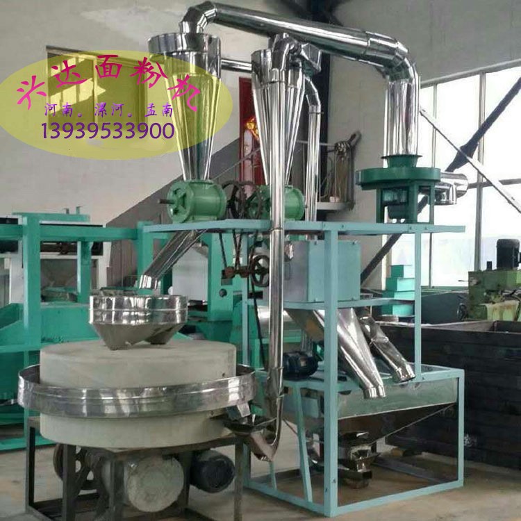 直供中小型石磨面粉机漯河兴达面粉机械厂新品圆罗石磨磨面机单机图4