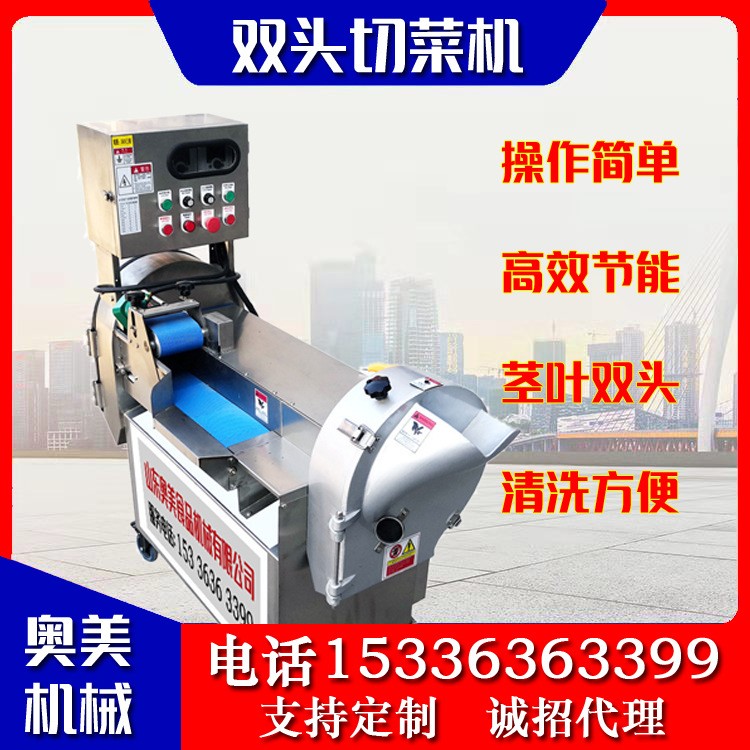 供应全自动商用切菜机 多功能双头切菜机 食堂萝卜切丝切片机厂家图3