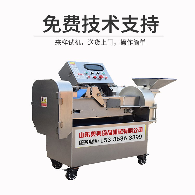 供应全自动商用切菜机 多功能双头切菜机 食堂萝卜切丝切片机厂家图2