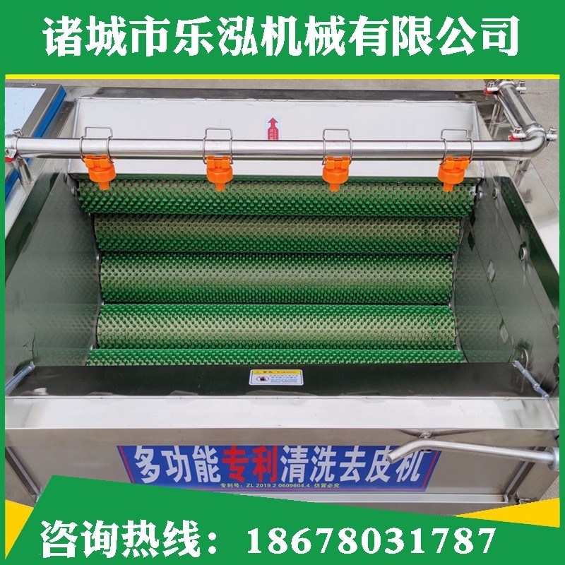土豆芋头地瓜去皮清洗机 去皮清洗设备 七辊根茎类蔬菜毛刷清洗机图4