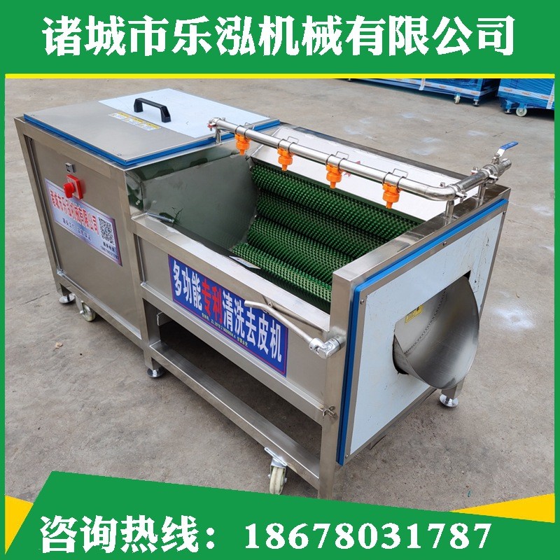 土豆芋头地瓜去皮清洗机 去皮清洗设备 七辊根茎类蔬菜毛刷清洗机图2