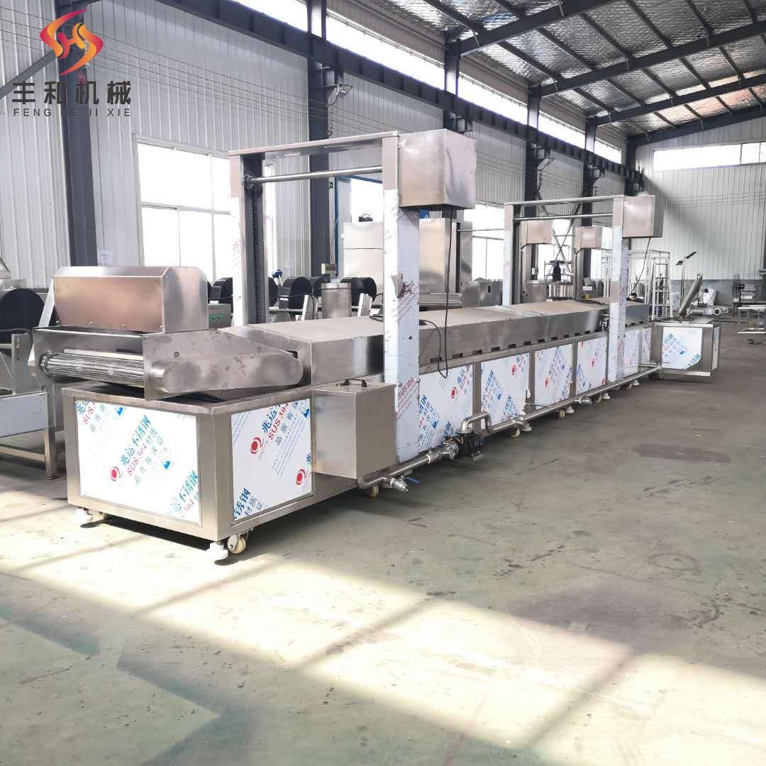 全自动沙琪玛锅巴生产线鱼豆腐油炸生产线肉类丸子油炸流水线图5