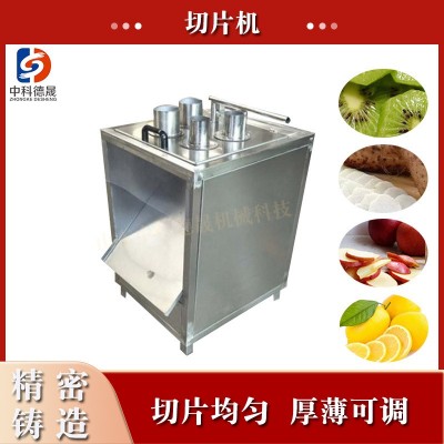 西柚猕猴桃片休闲饮品店切片机现货供应下压式胡萝卜莴苣切圆片机
