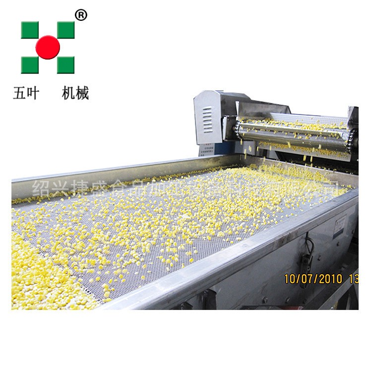玉米粒加工生产线 鲜玉米扒皮脱粒漂烫速冻线 玉米粒流态速冻机g图5