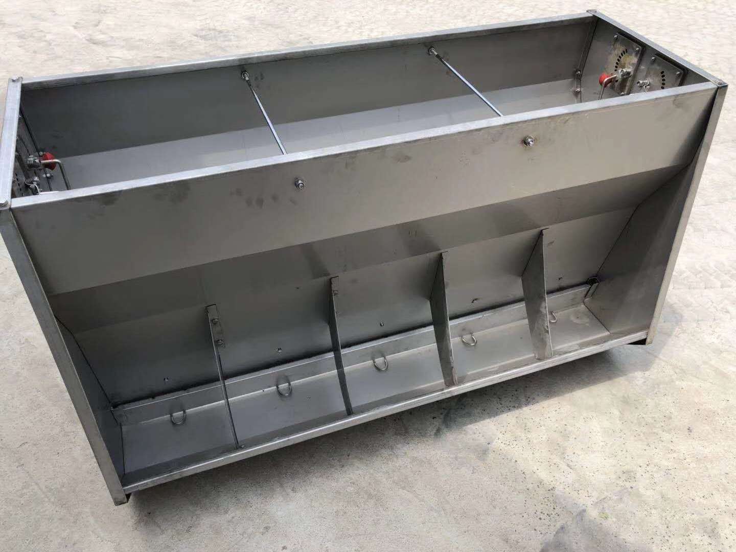 育肥养猪设备不锈钢自动猪食槽单面双面料槽自动下料槽定制生产图3