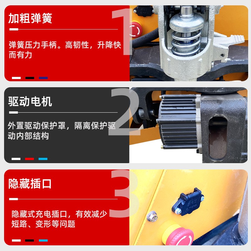 永力电动搬运叉车锂电池托盘铲车小型电瓶半自动2吨油压1.5t地牛图2
