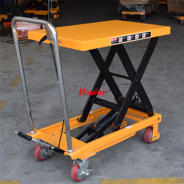 PT500A移动式手动升降平台车脚踏式液压平台车电动模具平台手推车图3