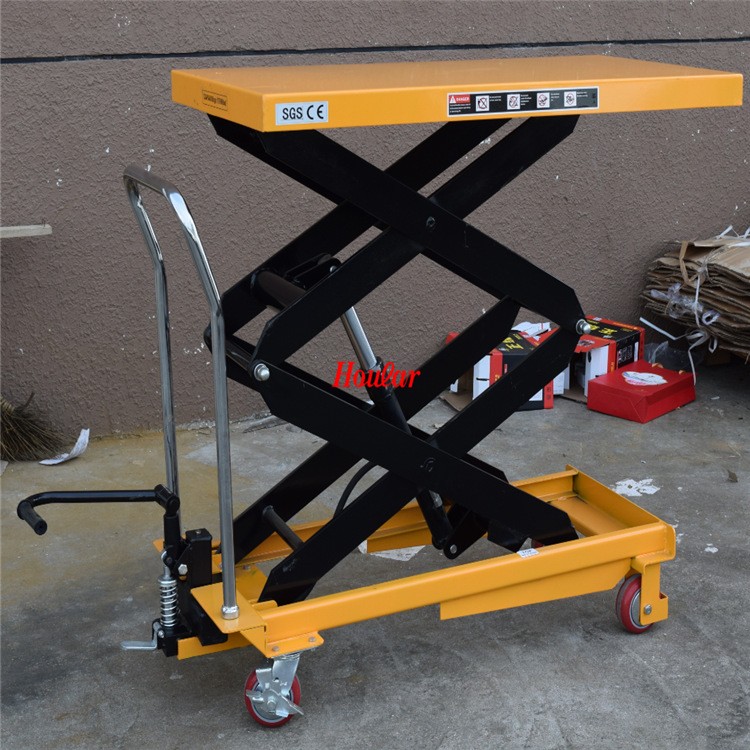 PT500A移动式手动升降平台车脚踏式液压平台车电动模具平台手推车图2