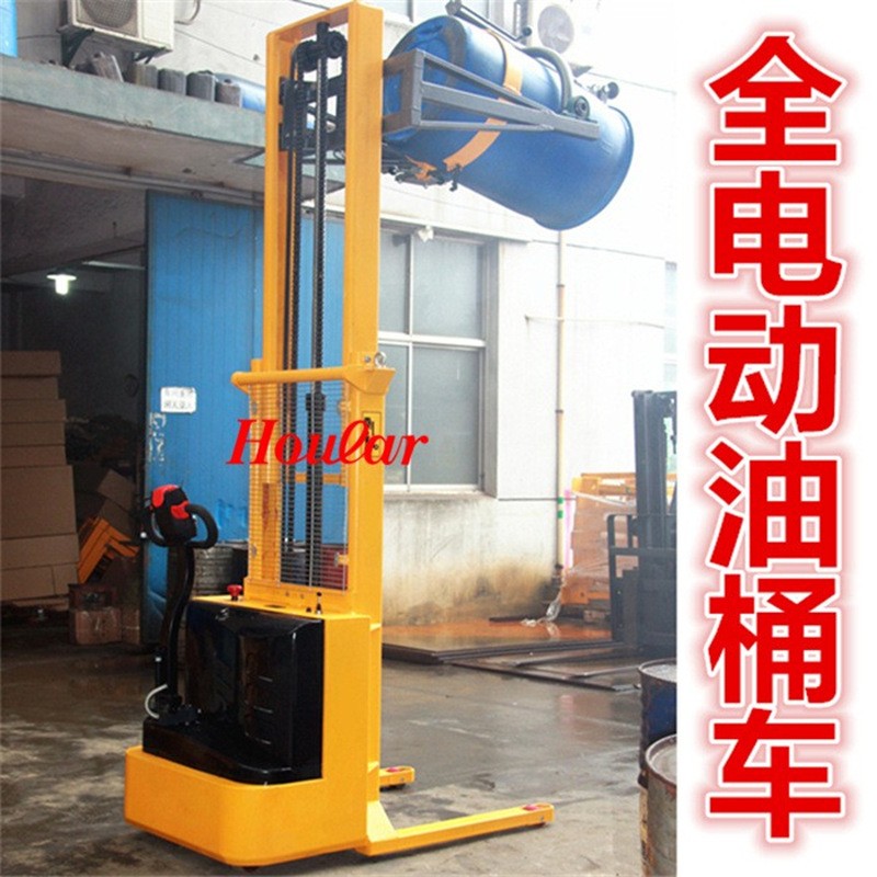 专业YL520电动油桶倒料翻转车全自动油桶搬运倾倒油罐堆高倒料车