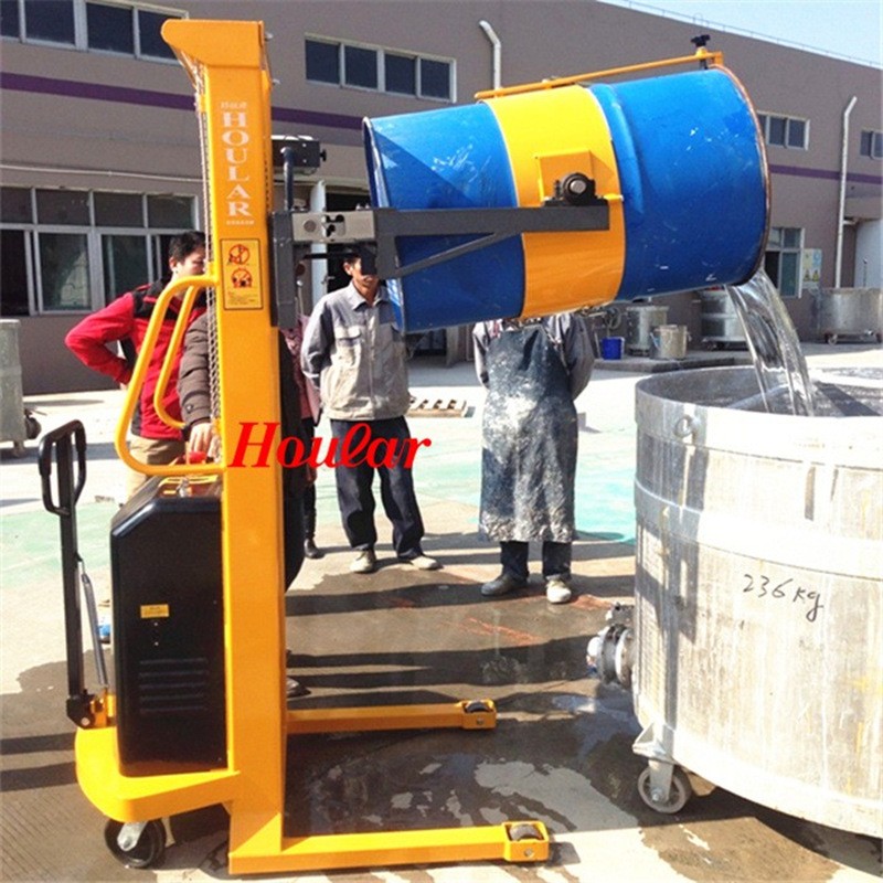 专业YL520电动油桶倒料翻转车全自动油桶搬运倾倒油罐堆高倒料车图2