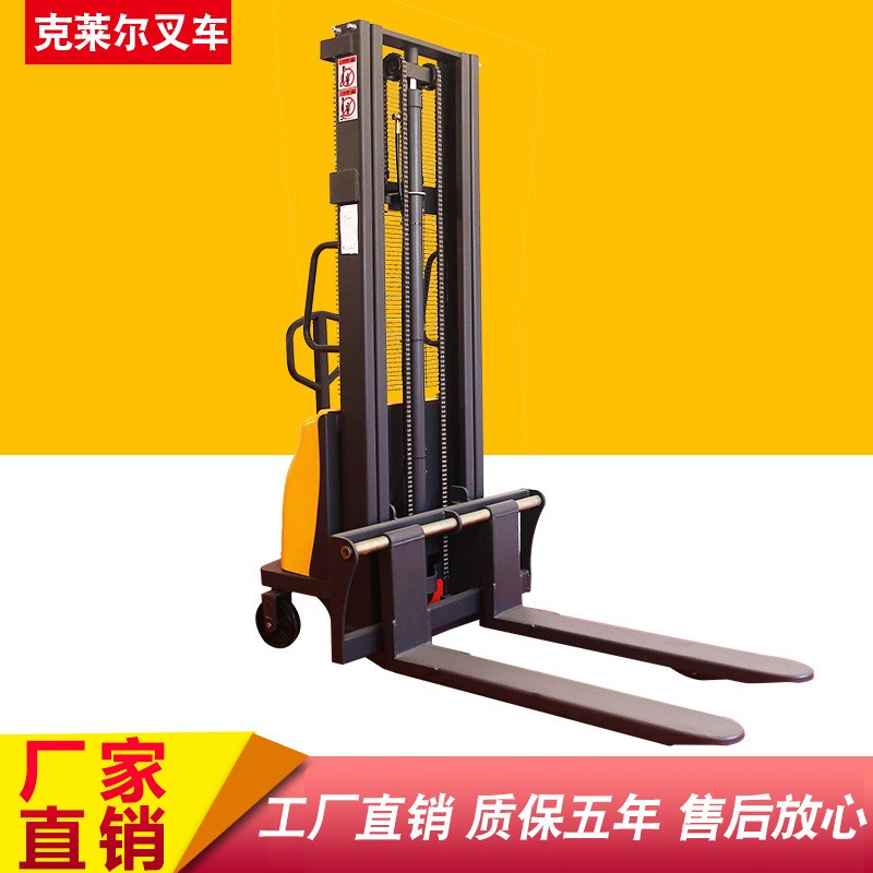 半电动堆高车2吨电动液压升降叉车电瓶装卸货1吨小型自动搬运铲车图4