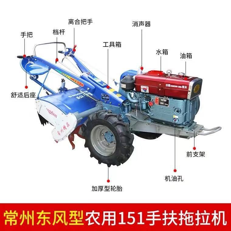 12 15 18马力东风型手扶拖拉机旋耕机小型开沟机农用机具柴油机图3