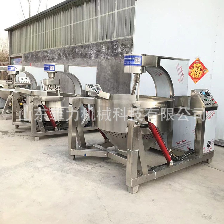 供应番茄沙司搅拌翻炒机器 蒸煮锅果酱搅拌夹层炒锅 全自动熬酱锅图5