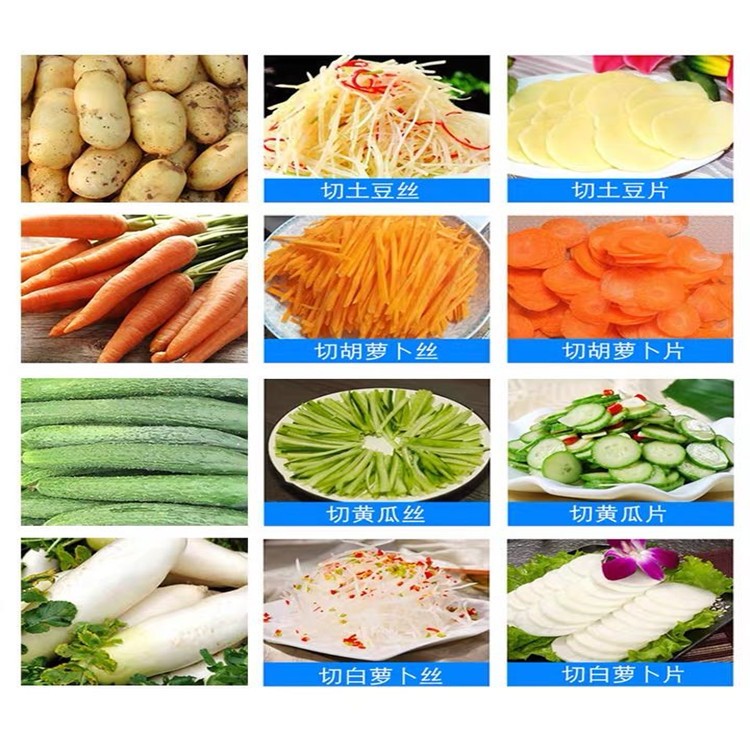 厂家直供食堂萝卜切丝机 易冲洗切菜机 球茎切菜机 盆式菜馅机图5