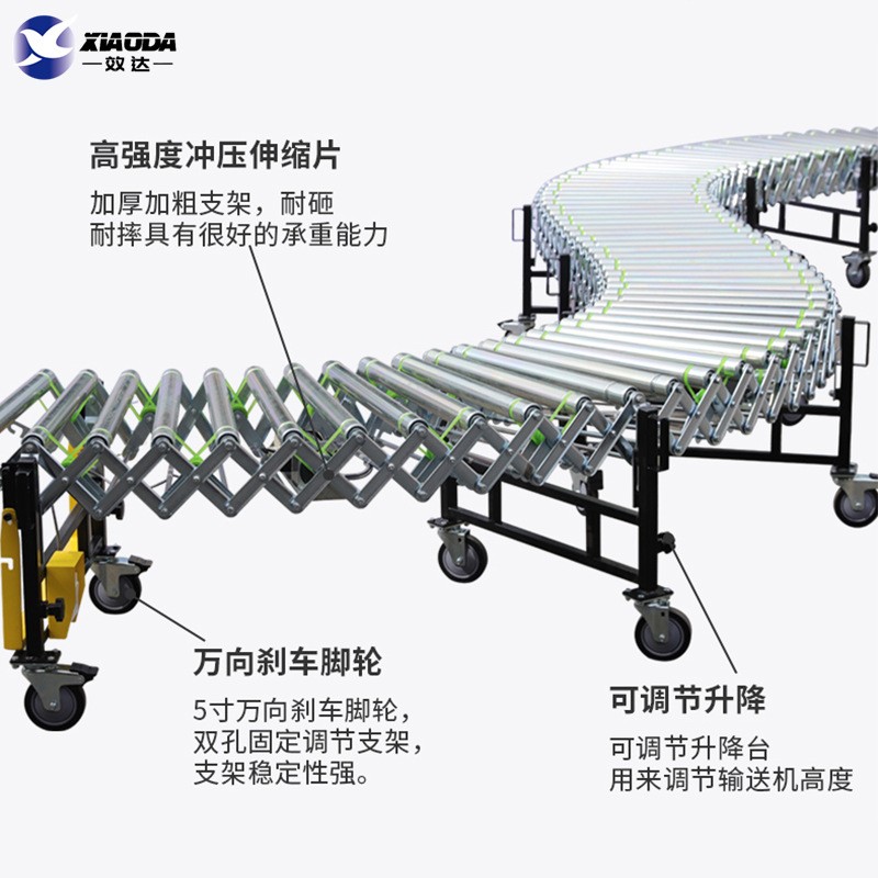 动力滚筒输送机 辊轮传送带动力滚筒线 物流快递动力伸缩输送机图3