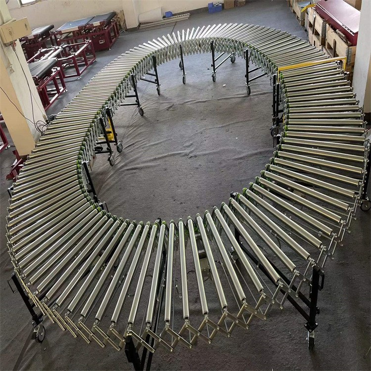 同步带滚筒伸缩机 升降转弯柔性输送机 快递物流卸货输送机 现货图5