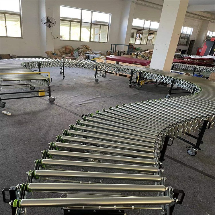 同步带滚筒伸缩机 升降转弯柔性输送机 快递物流卸货输送机 现货图3