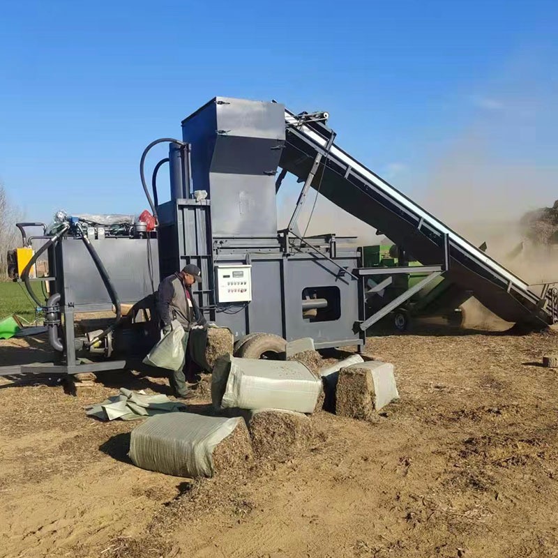 青储打包机牛羊饲料打粉碎农用机全自动玉米秸秆青贮打包一体机图5