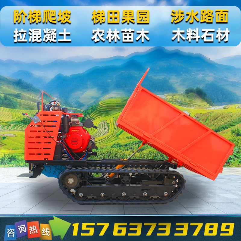 全地形液压运输车 山地果园爬山虎农用自卸搬运车 小型履带运输车图2