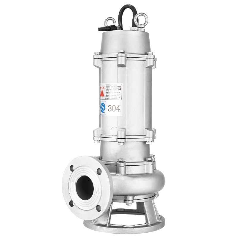 不锈钢污水泵WQ耐酸碱化工抽水泵杂质潜水泵220380全不锈钢排污泵图5